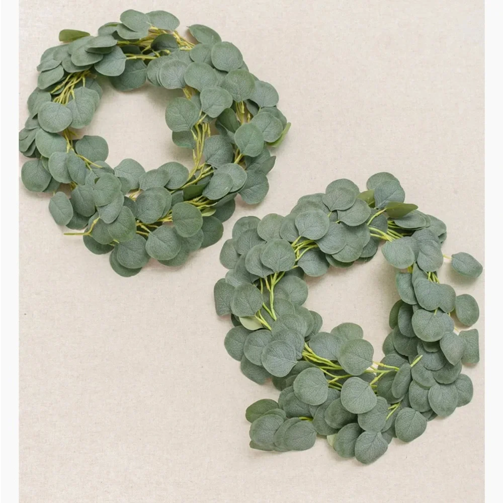4 Pack Eucalyptus Garland Silver Dollar Greenery Strands Wedding Vines 26 feet